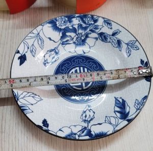 DĨA TRÒN SÂU GỐM SỨ HỌA TIẾT CHỮ PHÚC – SIZE CỠ 89