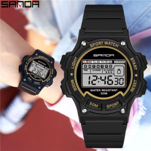 SANDAแฟชั่นของผู้หญิงCasual LEDกีฬาดิจิตอลนาฬิกาแบรนด์หรูนาฬิกาChronoกันน้ำปฏิทินส่องสว่างนาฬิกาสำหรับสตรี