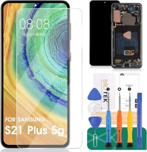 OLED for Samsung S21+ 5G LCD Screen Replacement for Galaxy S21 Plus 5g LCD Display SM-G996B SM-G996U 5G Digitizer Touch Screen Assembly Repair Part Black(with FrameFingerprint Function)