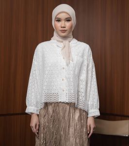 Mayoutfit.id Kiqy Outer | Outer Kemeja Katun Bordir - Atasan Wanita