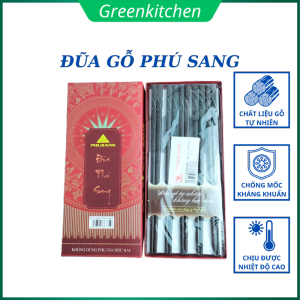 Đũa gỗ cao cấp cẩm xoắn Phú Sang chất liệu tự nhiên không cong vênh mối mọt - Sét 10 đôi