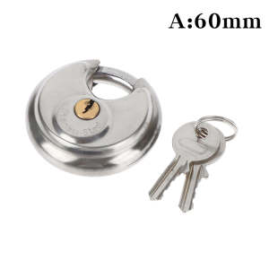 Waterproof Padlocks heavy duty 80-90mm Stainless Steel Anti-Theft Disc Round Lock for Warehouse Door Bicycle and Window Bike Lock Motorcycle Lock Mini Disc Brake Lock Bicycle Anti-Theft Lock Security Padlock for Motorcycles Bicycles Bike EBike
