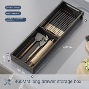 Aluminum Adjustable Cutlery Drawer Organizer Flatware Drawer Tray for Silverware Serving Drawer Organizer Storage Box Adjustable Cutlery Tray for Kitchen Utensil Holder Flatware Living Room Space Aluminum
