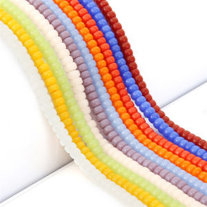 1 Chuỗi Hạt Spacer Thủy Tinh Bóng 6X4Mm Hạt Charm Nhiều Màu Để Làm Đồ Trang Sức Phụ Kiện Bông Tai Vòng Cổ Vòng Tay Tự Làm