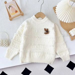 Bear Leader 4-8 Years Girls Sweater Tops Casual Kids Clothes Rabbit Decoration Tassel Pullover Knitted Korean Version Loose Clothing Autumn Winter Warm Wear