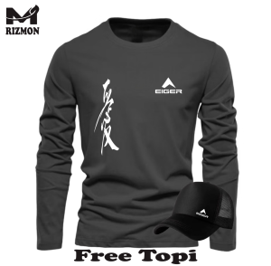 BELI BAJU GRATIS TOPI...!!! Kaos Distro Lengan Panjang - Tshirt Distro Logo CresGer Kirka Text White - Kaos Pria Dan Wanita Premium Quality