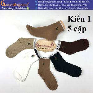 5 cặp Vớ cotton dầy 4 mùa tất cổ trung thoáng khí GLSock003