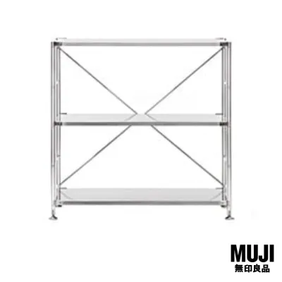 มูจิ เซ็ตชั้นวางของสเตนเลสประกอบเอง - MUJI Steel Unit Shelf Stainless Shelf Set S (W86 X D41 X H83 cm)
