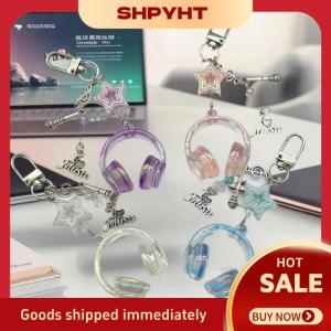 SHPYHT 1 Piece Mini Tai nghe Mặt dây chuyền Y2K âm nhạc mát mẻ lễ hội Tai nghe Keychain Lưu ý Sao Điện thoại di động chuỗi trang sức phụ kiện