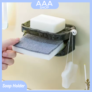 AAA - New Soap Holder with Self-Adhesive No Drilling Accumulation for Kitchen and Bathroom ( ASSORTED COLOR )