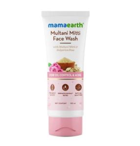 Mamaearth Multani Mitti Face Wash with Multani Mitti & Bulgarian Rose For Oil Control & Acne - 100 ml | Suits All Skin Types | Hydrating & Gentle | Paraben-Free | No Silicones | Sulphate-Free