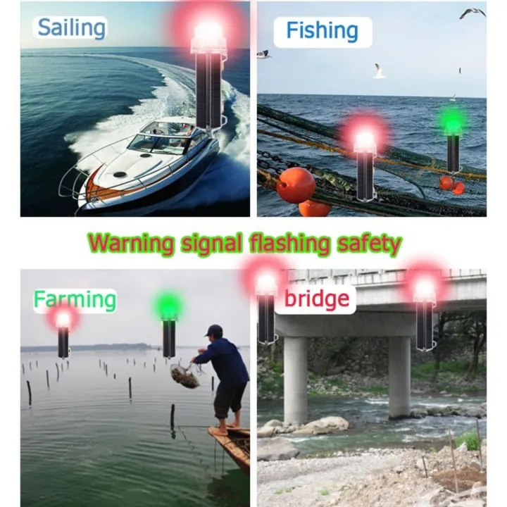 Congming CONGMING Waterproof Solar Powered Floating Warning Lamps Signal Light ...