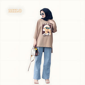 Kaos Wanita Lengan Panjang You Go Blouse BO Bahan Katun Combed Blouse Korean Style Aesthetic