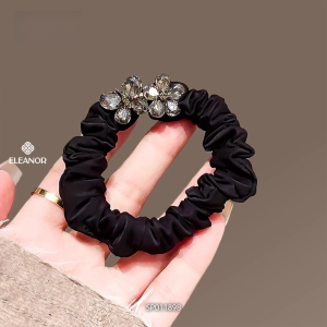 Dây buộc tóc nữ Eleanor Accessories hình hoa đính đá phụ kiện tóc dây cột tóc 11898