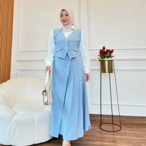 Avika Set Rok + Baju Crinkle Twill Set Korean Style Setelan Wanita Terbaru 2024 Kekinian Viral COD