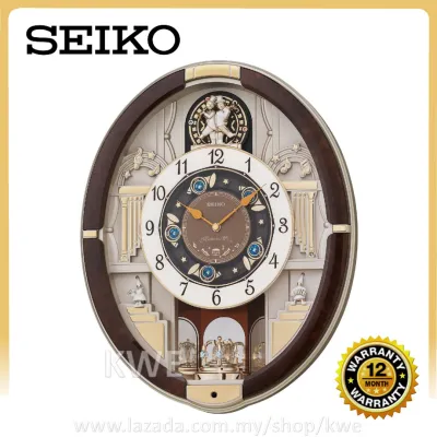 100% ORIGINAL SEIKO Melodies in Motion Musical Analogue Wall Clock QXM289 (QXM289B) [Jam Dinding Muzik Berbunyi]