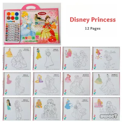 Coloring Book Set With 8 Crayons Watercolor Educational Toys Drawing Book For Kids Gift
