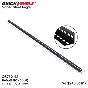QS 38mm SLOTTED STEEL ANGLE BAR (LONG 8ft/10ft)1.5"x1.5"x1.8mm QS712 DIY Storage Shelving Heavy-Duty