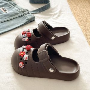[Free Shipping] Versatile Outdoor DIY Cartoon Clogs For Women Summer EVA Perforated Shoes Cute Clogs