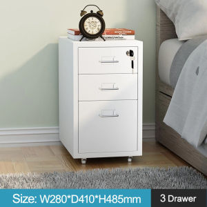 Metal Chest of Drawers Home Office Locking File Cabinet Storage Cabinet with Wheels Portable