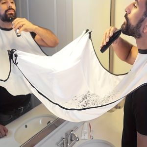 SHUNAICHI  Beard Bib Apron Beard Bib Hair Catcher for Shaving Non-Stick Beard Shave Cape with Suction Cups Grooming Accessories for Men