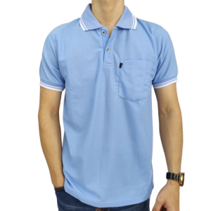 Liso wear - Kaos kerah polo shirt Sky Blue saku dewasa lengan pendek | kaos seragam pria L XL XXL