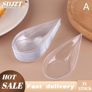 SDJZT 10Pcs Transparent Mini Appetizer Plates Ice Cream Cup Plastic Fruit Candy Cake Jelly Yogurt Mousse Dessert Container Pastry Tool