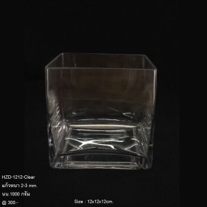 OrientalFineArt  แก้วสี่เหลี่ยม แจกันแก้วทรงเหลี่ยม สำหรับจัดดอกไม้หรือเป็นภาชนะบรรจุวางประดับเพื่อความสวยงาม