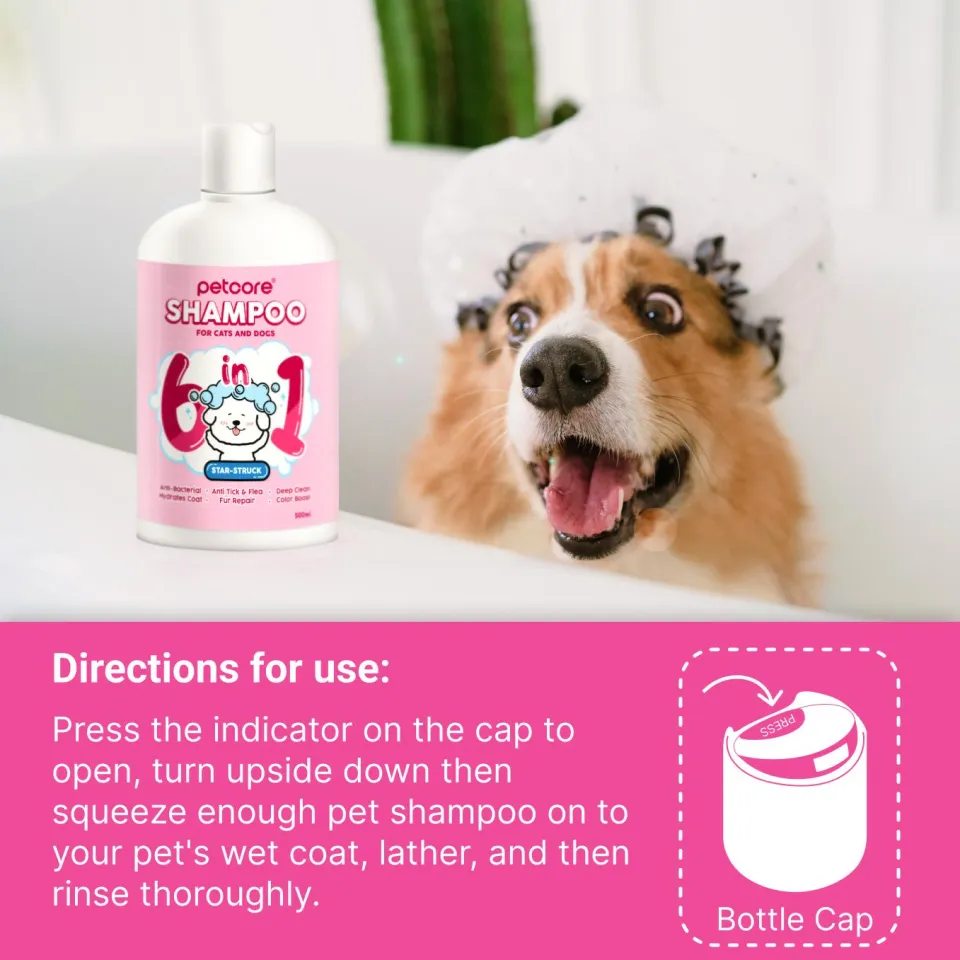 Petcore 6in1 Organic Pet Shampoo for Cats and Dogs Natural Anti Tick Flea  Shampoo with conditioner Dog Shampoo
