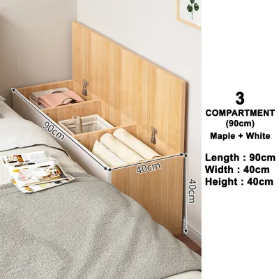 Worthbuy Wooden Bedside Storage Cabinet Organizer Storage Bench Bay Window Floor Cabinet Cupboard Rak Kabinet Tepi Katil