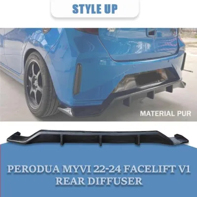 PERODUA MYVI 2022-2024 FACELIFT GEN 3 V1 REAR DIFFUSER 2022 2023 2024 MATERIAL PUR WITHOUT PAINT