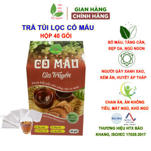 Trà túi lọc cỏ máu tăng cân Bảo Khang hộp 40 gói cây cỏ máu tăng cân kém ăn dành cho người gầy chán ăn mất ngủ