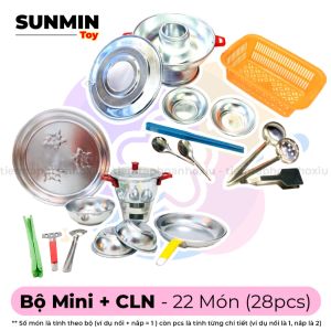 Đồ Chơi Nấu Ăn Bằng Nhôm Bộ Lớn 34 Món Có Thể Nấu Ăn Thật Đồ Nấu Bếp Mini Nhiều Dụng Cụ Cho Bé Gái