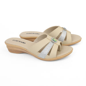 Catenzo - Sandal Flat Wanita Putih TG 170 | Sandal Kasual Wanita Murah Kekinian Terbaru 2021 Cocok buat Kondangan juga Santai Bisa COD