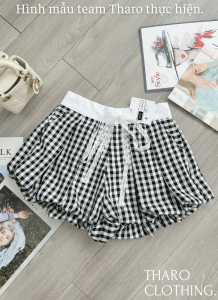 Quần Bí Sọc Caro Dây Cột Ren - Tharo Clothing [QUAN0068]