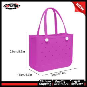 【HOSPORT】 Heavy Duty Waterproof Beach Tote Bag Large Capacity for Beach Pool and Boat Use Featuring Easy-to-Carry Handles and Durable Fabric