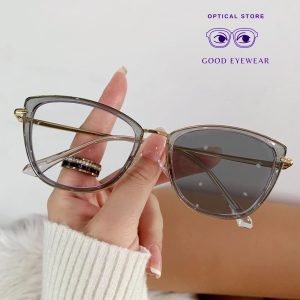 New Korean Style Kacamata Lensa Photocromic Dan Lensa Antiradiasi Berubah Warna Apabila Terkena Sinar Matahari Free Box Dan Lap Kacamata Terbaru