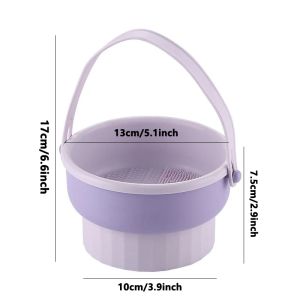 2Pcs Silicone Makeup Brush Cleaner Drying Rack Cosmetic Puff Make Up Brush Washing Storage Box Foundation Makeup Brushes Cleaning Mat
