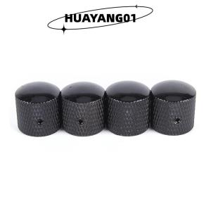 HUAYANG01 [2023 new HOT FASHION] 4pcs Metal Electric Bass Guitar Volume Tone Control Knobs Dome Knobs +Wrench