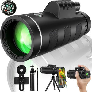 HD กล้องส่องทาไกล กล้องโทรทรรศน์ Monocular 40x60 กล้องส่องกลางคืน กล้องโทรทรรศน์ กล้องส่องนก ส่องได้ไกลถึง 8000 ม กันน้ำระดับ สามารถเชื่อมต่อกับโทรศัพท์มือถือ มาพ️