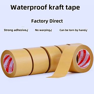 เทปกระดาษคราฟท์มีกาวสูงกระดาษกาวกรอบรูปน้ำตาลกระดาษกาวไม่มีน้ำปิดผนึกกระดาษกาวคราฟท์กล่องกาวแข็งแรงกันแตกกล่องบรรจุปกหนังสือกรอบภาพกรอบประกาศนียบัตรหนึ่งด้านเทปกาวสูง