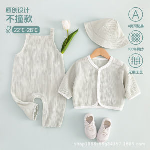 Baby romper made of pure cotton a Baby early spring clothing gauze breathable overalls set for small infants for all seasons