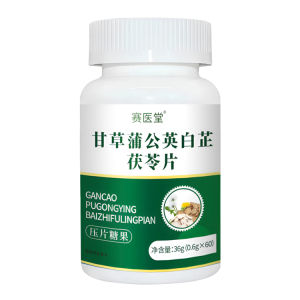 Licorice dandelion angelica and poria tablets Heat-clearing detoxifying and dehumidifying tea R