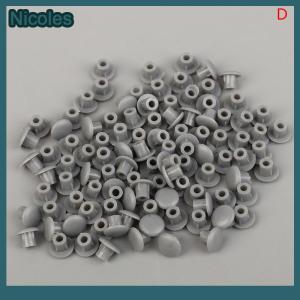 [Nicoles] ที่คลุมรูเฟอร์นิเจอร์5มม. 100ชิ้นฝาครอบสกรูพลาสติกสำหรับตกแต่งตู้เจาะรูรูรูห่วงกันฝุ่นฮาร์ดแวร์ใช้งานได้จริง