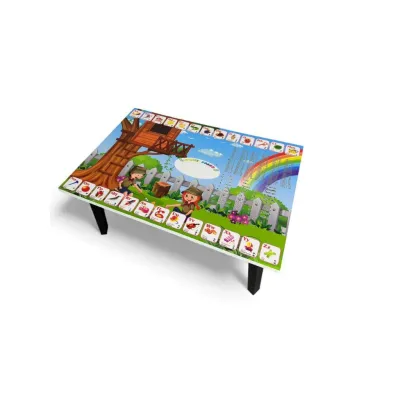 【READY STOCK】 HM Home Childrens Learning Table And Chairs Plastic Game Table Dinner Drawing Small Bed Laptop Table