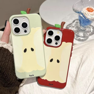 Applicable to 3D Red Apple Core Silicone IPhone Case with Stand Shockproof Protective Cover for IPhone 16 15 14 13 12 Pro Max Cute Gift h260926