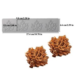 GURUNGMANI Leaf Pattern Design Sugar Craft Silicone Pad Vegetable Disc Decoration Geometric Line Texture Cake Lace Mat Versatile Non-Stick Surface Chocolate Molds For Cake Baking