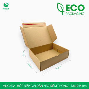 MNGK02 - 18x12x6 cm - Combo 20 hộp carton nắp gài có keo niêm phong - Hộp gói hàng | Magix Packaging