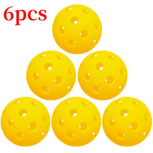 6Pcs 40 Holes Pickleball Balls - Outdoor Courts