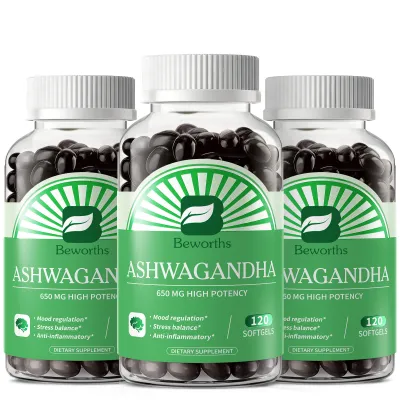 BEWORTHS Ashwagandha Capsules for Stress Relief Mood Enhancer Immune & Thyroid Support Male Functional Health Support
